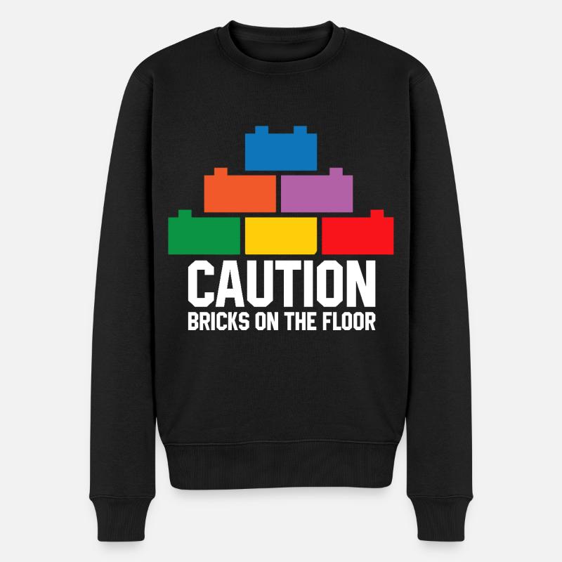Brick Builder Spielzeug Blöcke Klemmblöcke Steine Steine - Männer Premium Bio Pullover - Schwarz