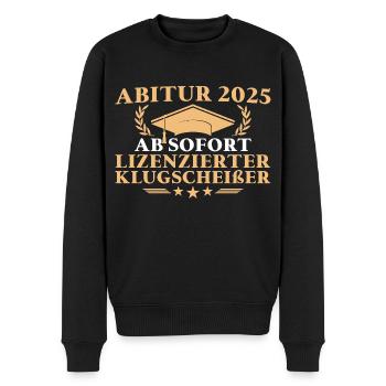 Abschlussprüfung bestanden Abitur 2025 - Männer Premium Bio Pullover - Schwarz - Vorne - Nico (187cm)