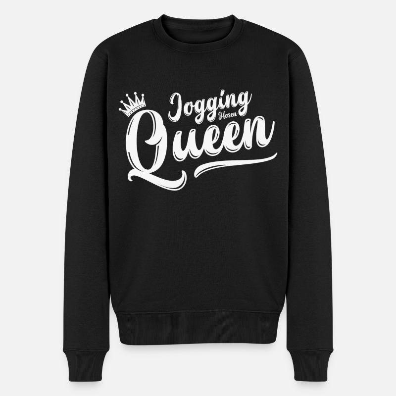 Jogging Queen Jogginghosen Königin Hosen Joggen - Männer Premium Bio Pullover - Schwarz