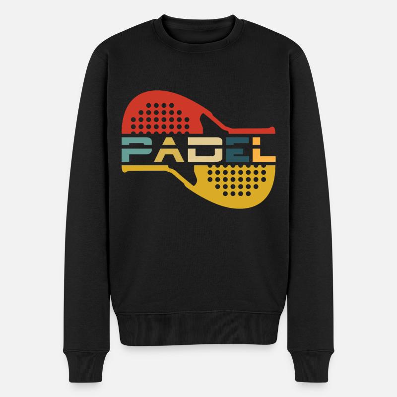 Padel - Männer Premium Bio Pullover - Schwarz