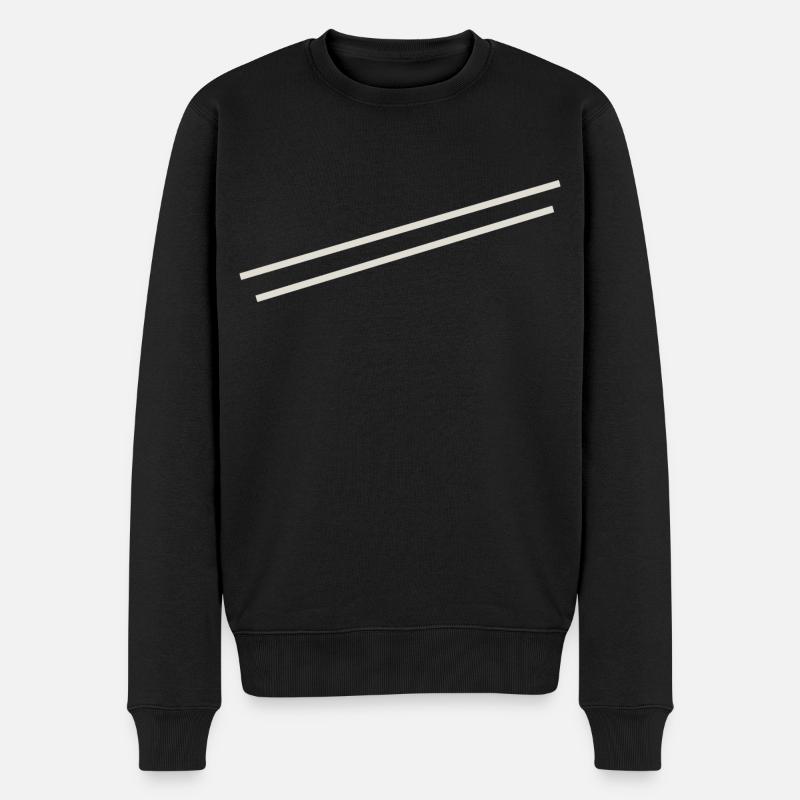 Rayures minimales - Pull Premium bio Homme - noir
