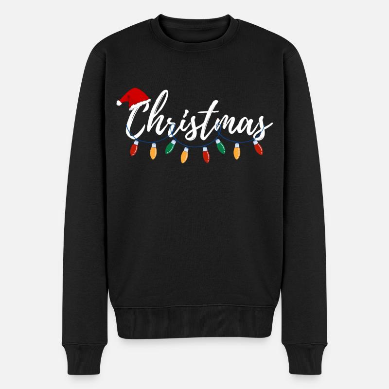 Weihnachtsgeschenk - Männer Premium Bio Pullover - Schwarz