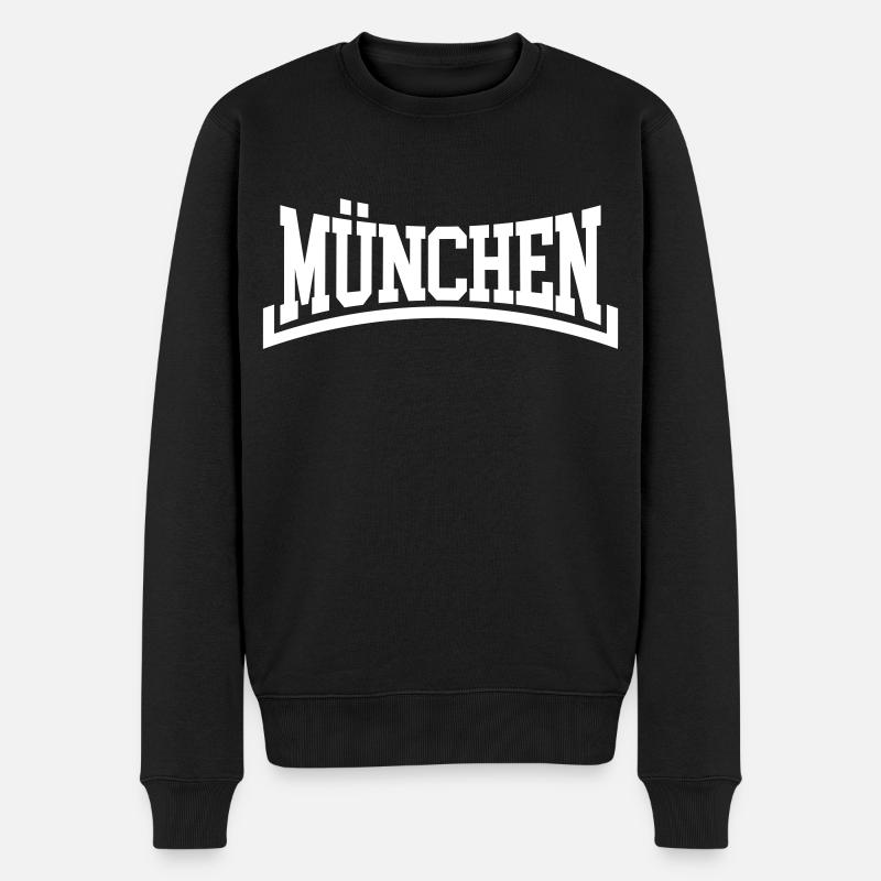 München - Männer Premium Bio Pullover - Schwarz