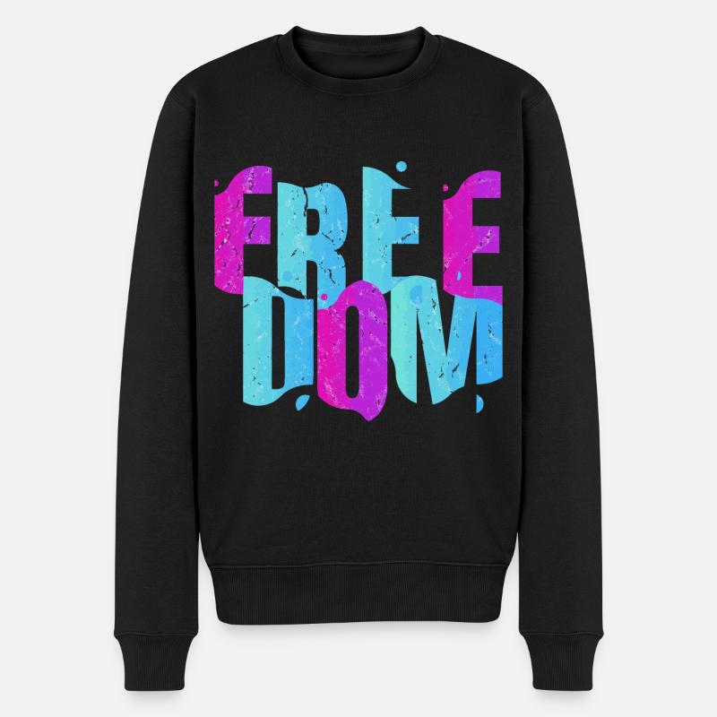 Lettrage Freedom Freedom - Pull Premium bio Homme - noir