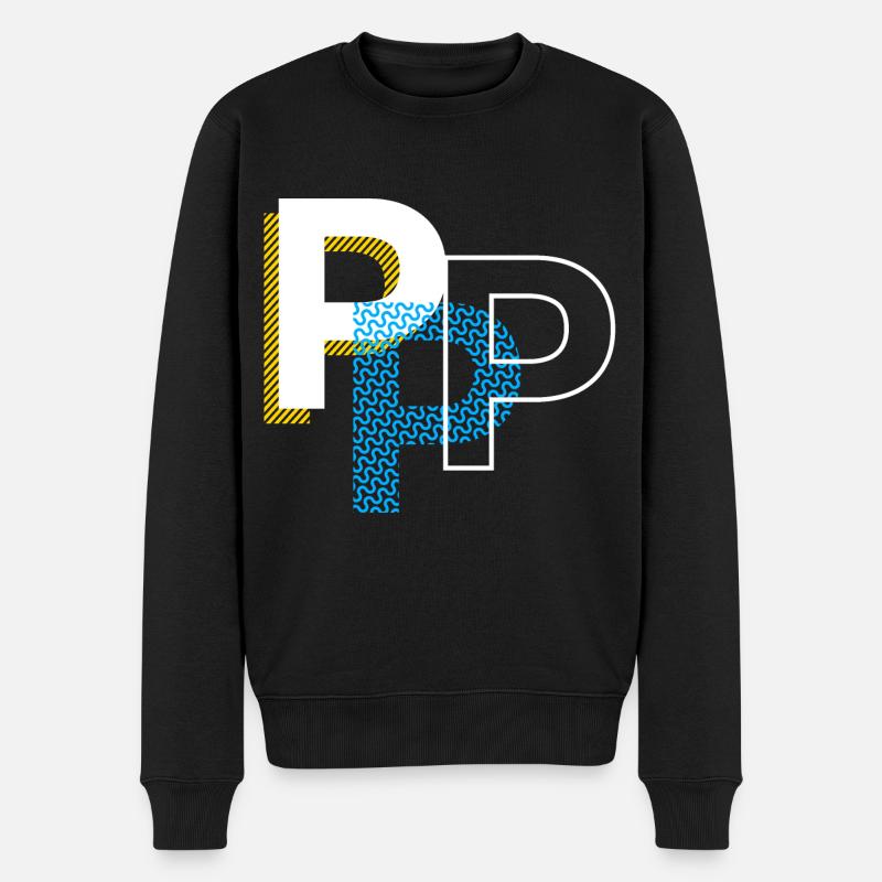 Anfangsbuchstabe P - Männer Premium Bio Pullover - Schwarz