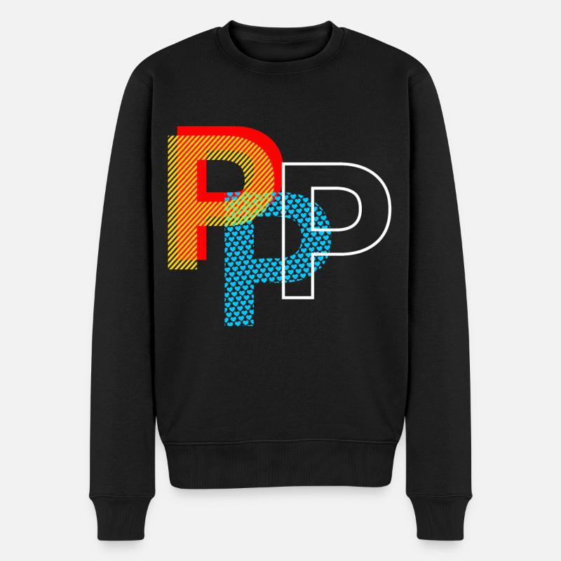 Buchstabe P - Männer Premium Bio Pullover - Schwarz