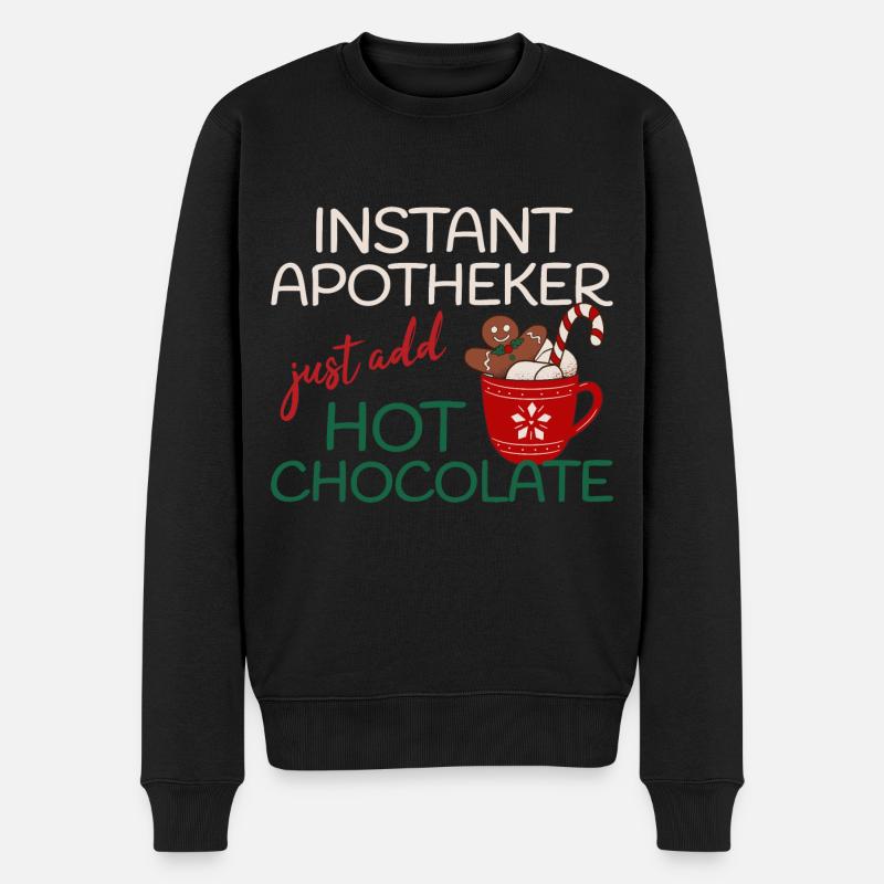Instant Apotheker add Hot Chocolate Weihnachten - Männer Premium Bio Pullover - Schwarz