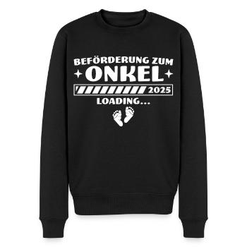 Beförderung zum Onkel 2025 lädt - Männer Premium Bio Pullover - Schwarz - Vorne - Nico (187cm)