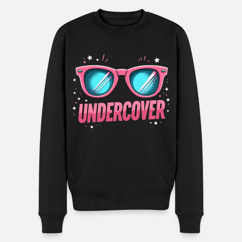Undercover Speech - Sonnenbrille Design - Männer Premium Bio Pullover - Schwarz
