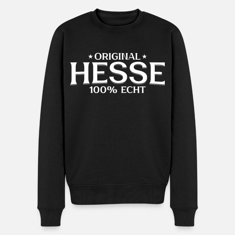 Hessischer Dialekt Original Hesse - Männer Premium Bio Pullover - Schwarz