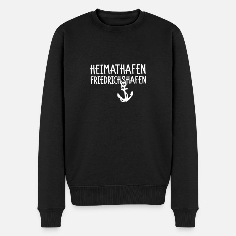 Heimathafen Friedrichshafen - Männer Premium Bio Pullover - Schwarz