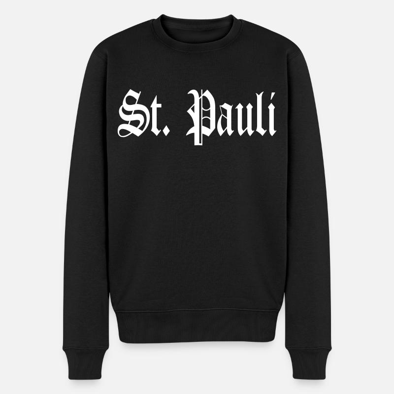 St. Pauli - Männer Premium Bio Pullover - Schwarz