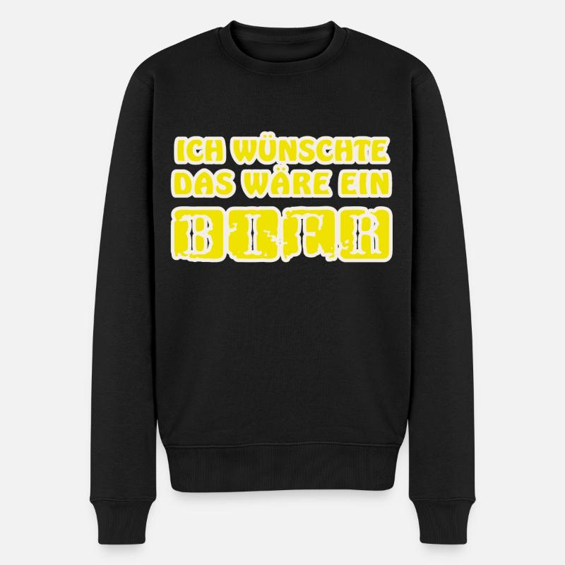 Biertrinker Spruch - Männer Premium Bio Pullover - Schwarz
