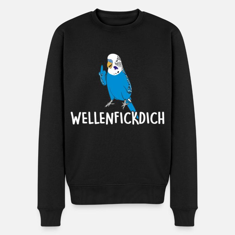 Wellenfickdich blau - Männer Premium Bio Pullover - Schwarz