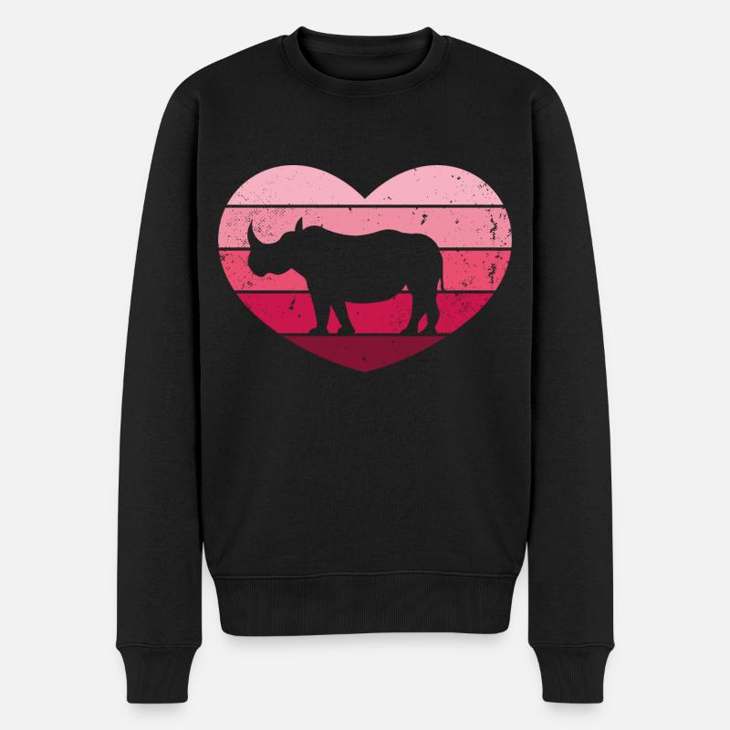 Auch dicke Einhörner brauchen Liebe - Männer Premium Bio Pullover - Schwarz