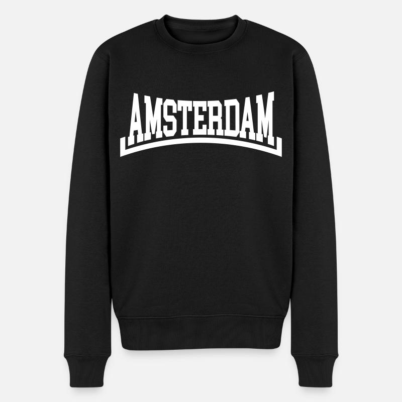 Amsterdam - Männer Premium Bio Pullover - Schwarz