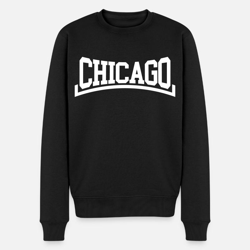 Chicago - Männer Premium Bio Pullover - Schwarz