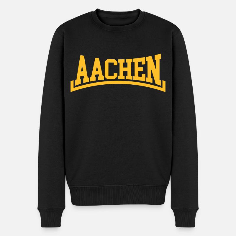 Aachen - Männer Premium Bio Pullover - Schwarz