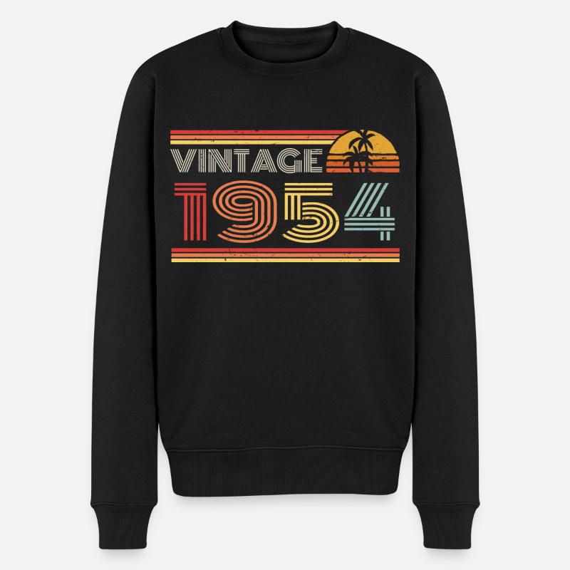 1954 Limited Edition Geburtstag Outfit 1954 vintag - Männer Premium Bio Pullover - Schwarz