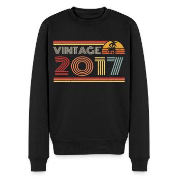 2017 Limited Edition Geburtstag Outfit 2017 vintag - Männer Premium Bio Pullover - Schwarz - Vorne - Nico (187cm)