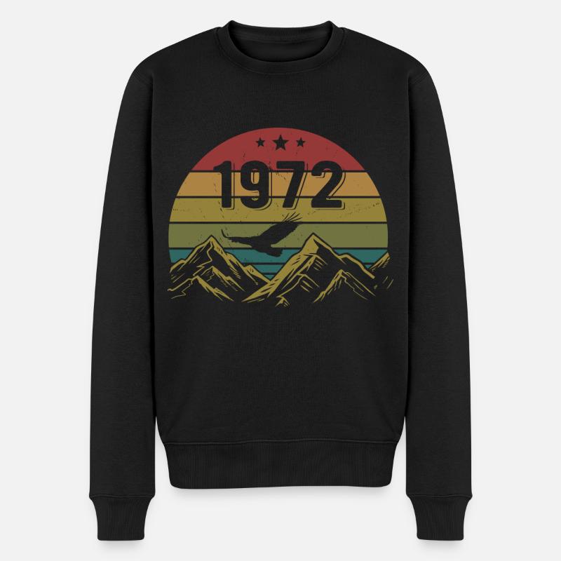 1972 Jahrgang Geburtstag 1972 Retro Geschenkidee - Männer Premium Bio Pullover - Schwarz