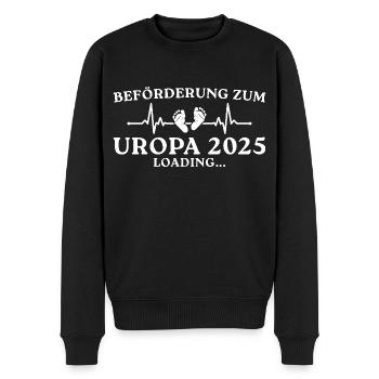 Beförderung zum Uropa 2025 loading - Männer Premium Bio Pullover - Schwarz - Vorne - Nico (187cm)