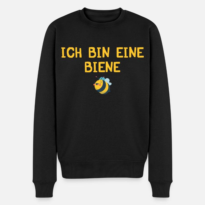Ich bin ein Biene - Männer Premium Bio Pullover - Schwarz
