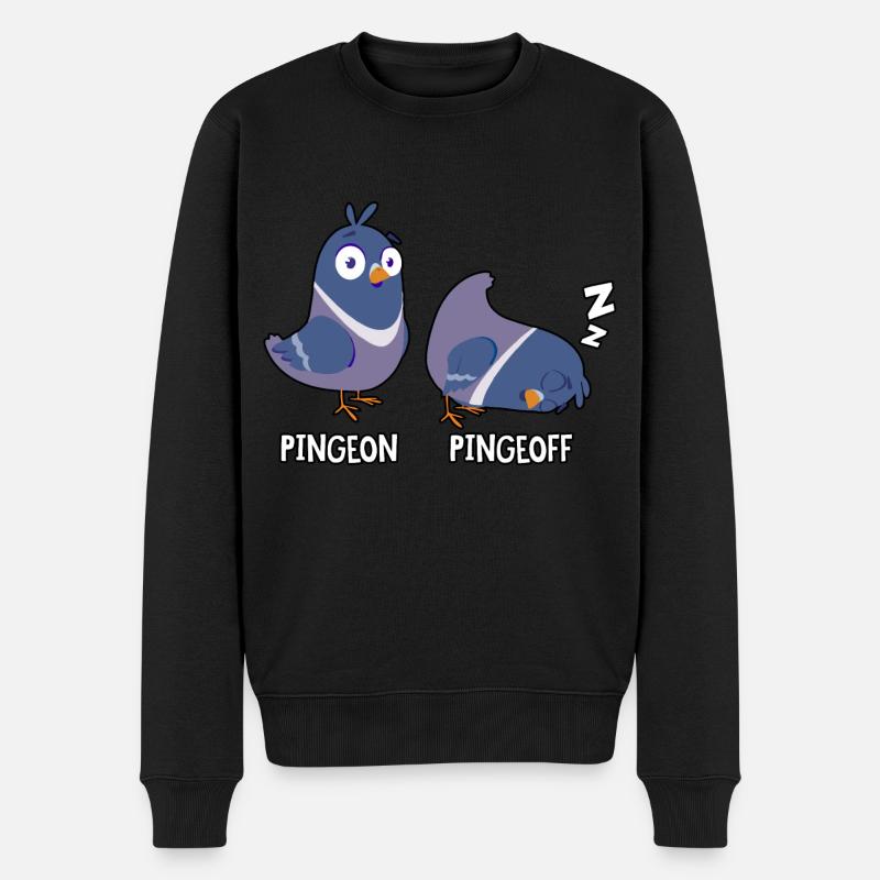 Pingeon Pingeoff - Männer Premium Bio Pullover - Schwarz