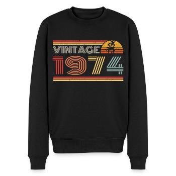 1974 Limited Edition Geburtstag Outfit 1974 vintag - Männer Premium Bio Pullover - Schwarz - Vorne - Nico (187cm)