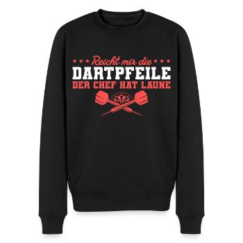 Dart Reicht mir die Pfeile Dartspieler - Männer Premium Bio Pullover - Schwarz - Vorne - Nico (187cm)