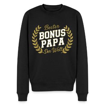 Bonus Papa - Männer Premium Bio Pullover - Schwarz - Vorne - Nico (187cm)