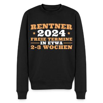 Rentner 2024 Ruhestand Humor Rente - Männer Premium Bio Pullover - Schwarz - Vorne - Nico (187cm)