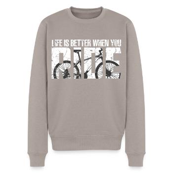 Cyklist - Økologisk premium-sweatshirt til mænd - gråbrun - Foran - Nico (187cm)