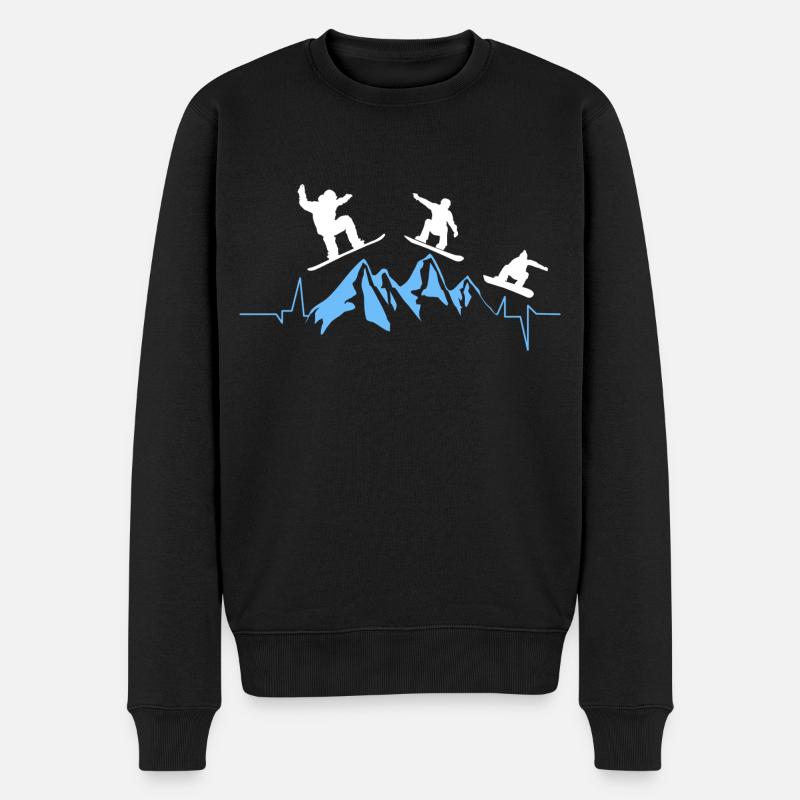 Palpitations cardiaques - Montagne - Snowboard - Pull Premium bio Homme - noir
