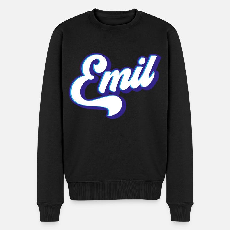Emil | Farben änderbar - Männer Premium Bio Pullover - Schwarz