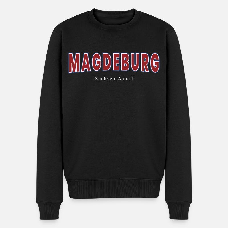 Magdeburg - Männer Premium Bio Pullover - Schwarz
