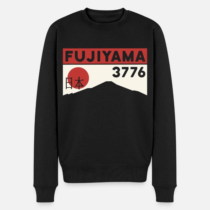 Mount Fuji Fujiyama Wanderung Tour Tokio Japan - Männer Premium Bio Pullover - Schwarz