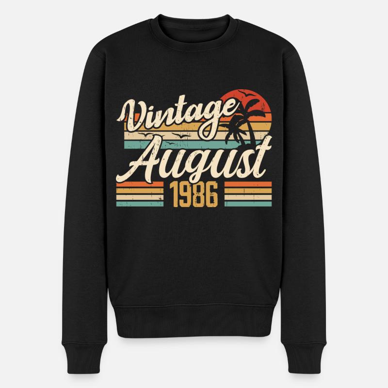 August 1986 Jubiläum 1986 - August Legends Geschenk - Männer Premium Bio Pullover - Schwarz