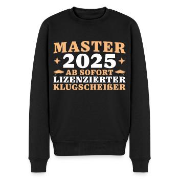 Masterprüfung bestanden Abschluss 2025 - Männer Premium Bio Pullover - Schwarz - Vorne - Nico (187cm)