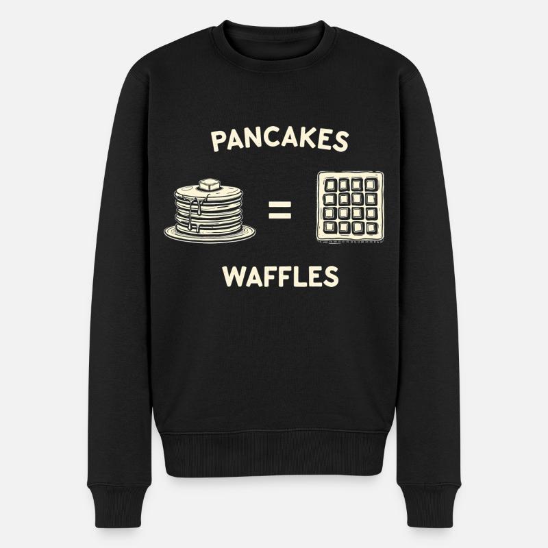 Pfannkuchen und Waffeln - Männer Premium Bio Pullover - Schwarz