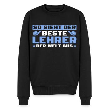 Bester Lehrer der Welt Lehrkraft - Männer Premium Bio Pullover - Schwarz - Vorne - Nico (187cm)