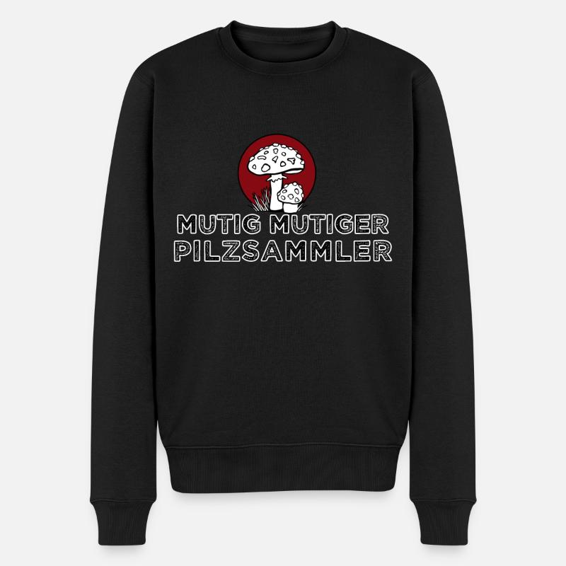 Pilzsammler Pilze suchen - Männer Premium Bio Pullover - Schwarz