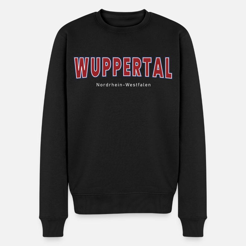 Wuppertal - Männer Premium Bio Pullover - Schwarz