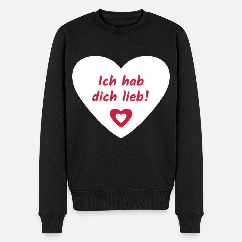 Je t’ai Cœur d’Amour - Pull Premium bio Homme - noir