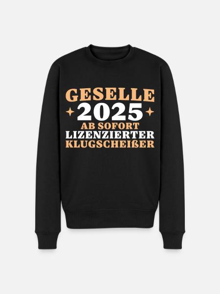 Bestandene Ausbildung 2025 Geselle - Männer Premium Bio Pullover - Schwarz