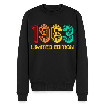 Limited Edition 1963 Année de naissance Homme Idée cadeau - Pull Premium bio Homme - noir - Devant - Nico (187cm)