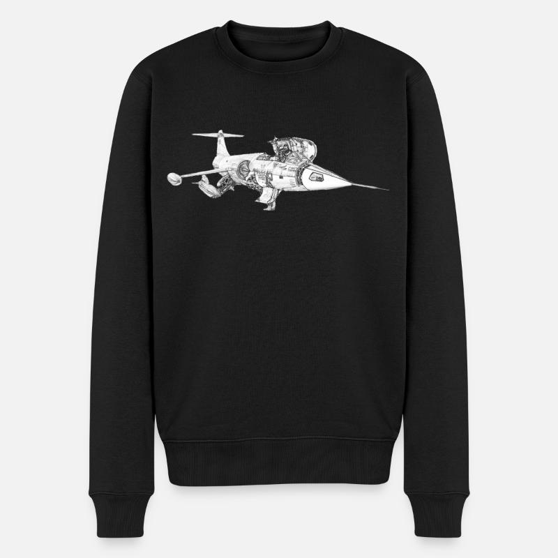 Starfighter schwarz weiß - Männer Premium Bio Pullover - Schwarz