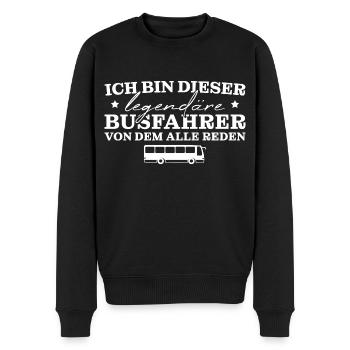 Linienbus Schulbus Legendärer Busfahrer - Männer Premium Bio Pullover - Schwarz - Vorne - Nico (187cm)