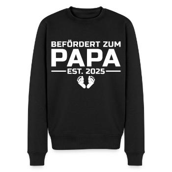 Werdender Papa 2025 - Männer Premium Bio Pullover - Schwarz - Vorne - Nico (187cm)