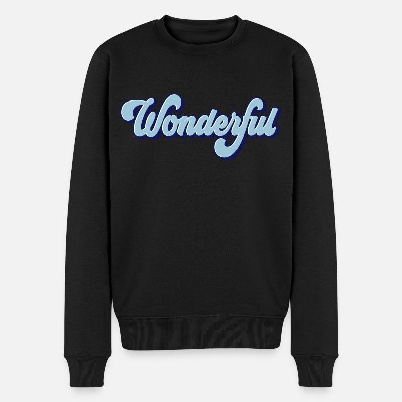 Wonderful | Farben änderbar - Männer Premium Bio Pullover - Schwarz